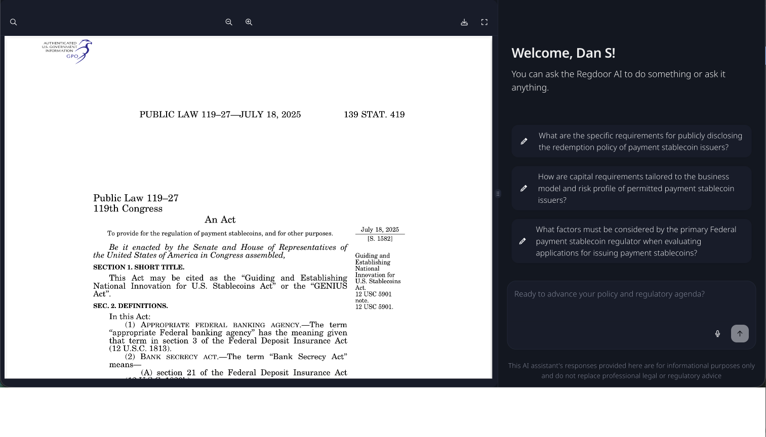 Document chat interface